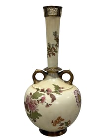 Late 19th C. English Royal Worcester Hand Painted Vase