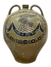 Signed Michael Bayne "American Spirit Antiques" Pottery Jug