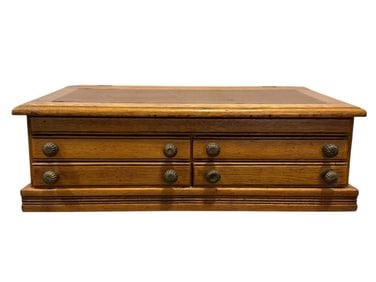 Antique Oak Slant Top Desk w/ Drawers