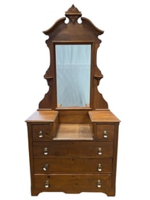 19th C Eastlake Step Down Dresser w/ Mirror