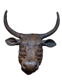 Cast Iron Wall Hanging Bull Head