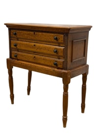 19th C. American Oak Spool Cabinet on Legs