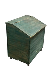 Green Primitive Mill Bin on Casters