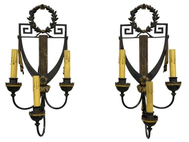Pair of Early 20th C. French Neoclassical Sconces Attr. To E.F. Caldwell