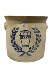 RARE Cobalt 6 Gal Somerset Potters Crock w/ Stenciled