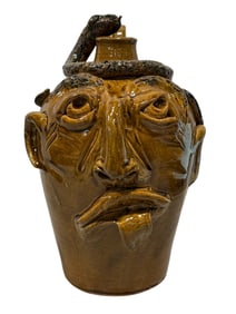 Signed Vicki Miller Pottery Face Jug