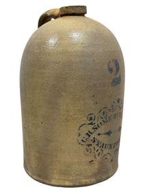 19th C. 2 Gal C.B. Somerville & Co. Cobalt Stoneware Jug