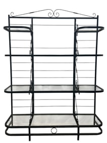 Large Wrought Iron Bakers Rack w/ Glass Shelves