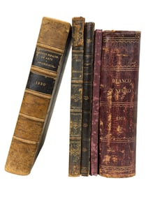 Group of 5 Antique Leather Bound Books