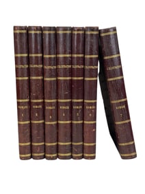 Set of 7 "l'illustration Romans" Leather Bound Books
