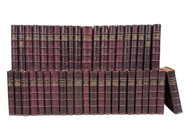 Group of 42 Antique Leather Bound Books by V. Blasco Ibanez
