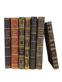 Group of 7 19th C. Leather Bound Books