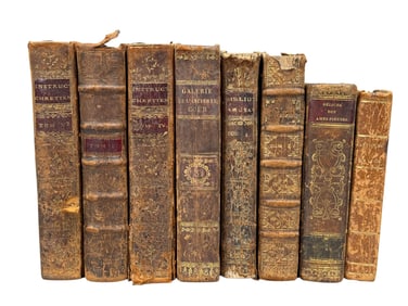 Group of 8 18th C. French Leather Bound Books