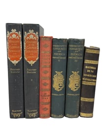 Group of 6 19th C. Leather Bound Books
