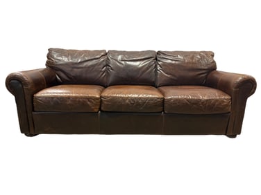 Large Cindy Crawford Leather Couch