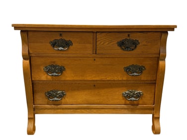 Antique Oak 2 Over 2 Drawer Chest