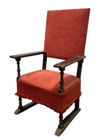 Mid 19th C. Oak French Throne Chair