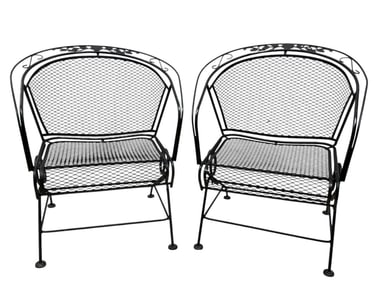 Pair of Wrought Iron Patio Chairs