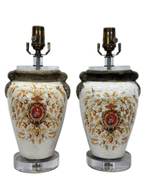 Pair of Antique Italian Vase Table Lamps