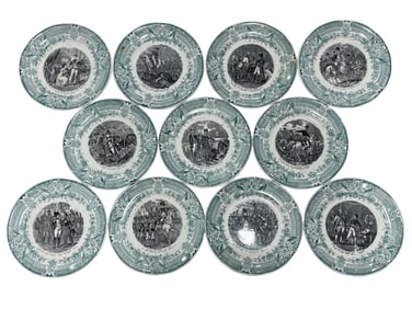 11 Sarreguemines Digoin French Napoleon Dessert Plates