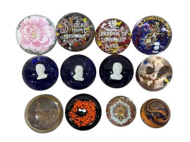 Group of 12 Assorted Art Glass Paperweights