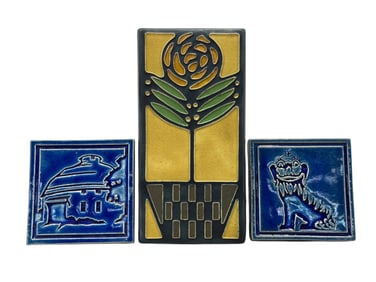 Group of 3 Motawi Tileworks Ann Arbor, MI Tiles