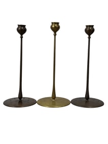 3 Brass Metropolitan Museum of Art Candlesticks