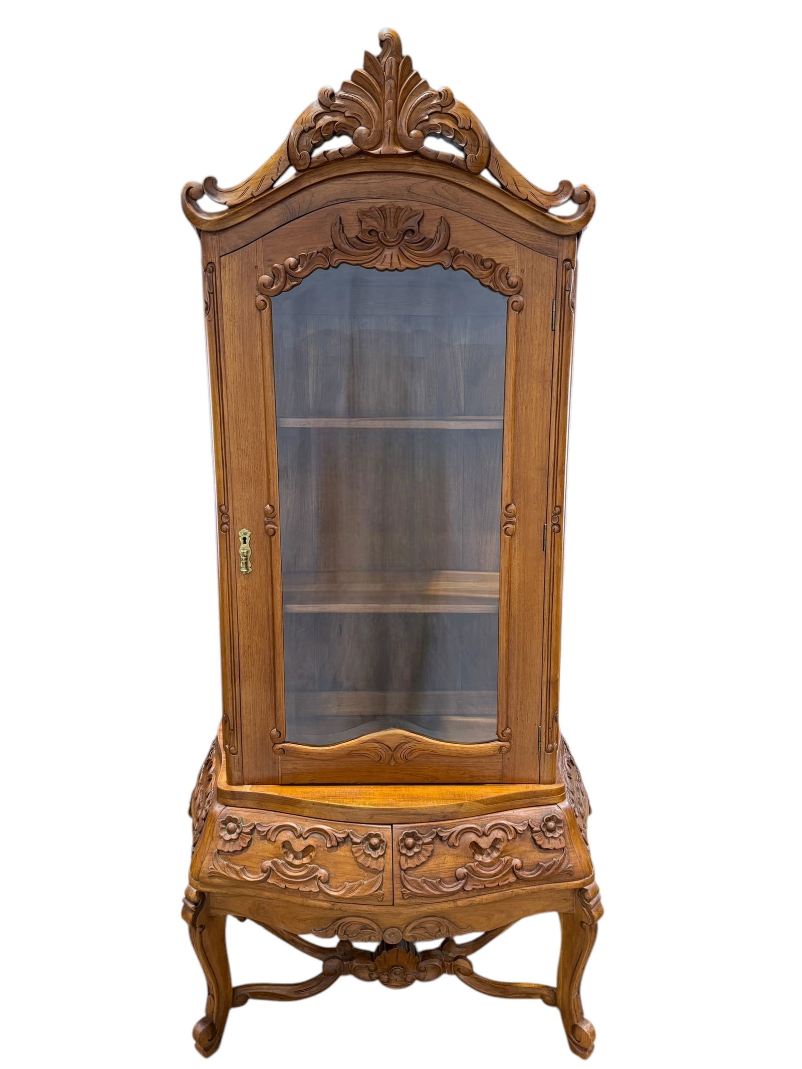 Vintage French Style Carved Wood Display Case (1 of 7)