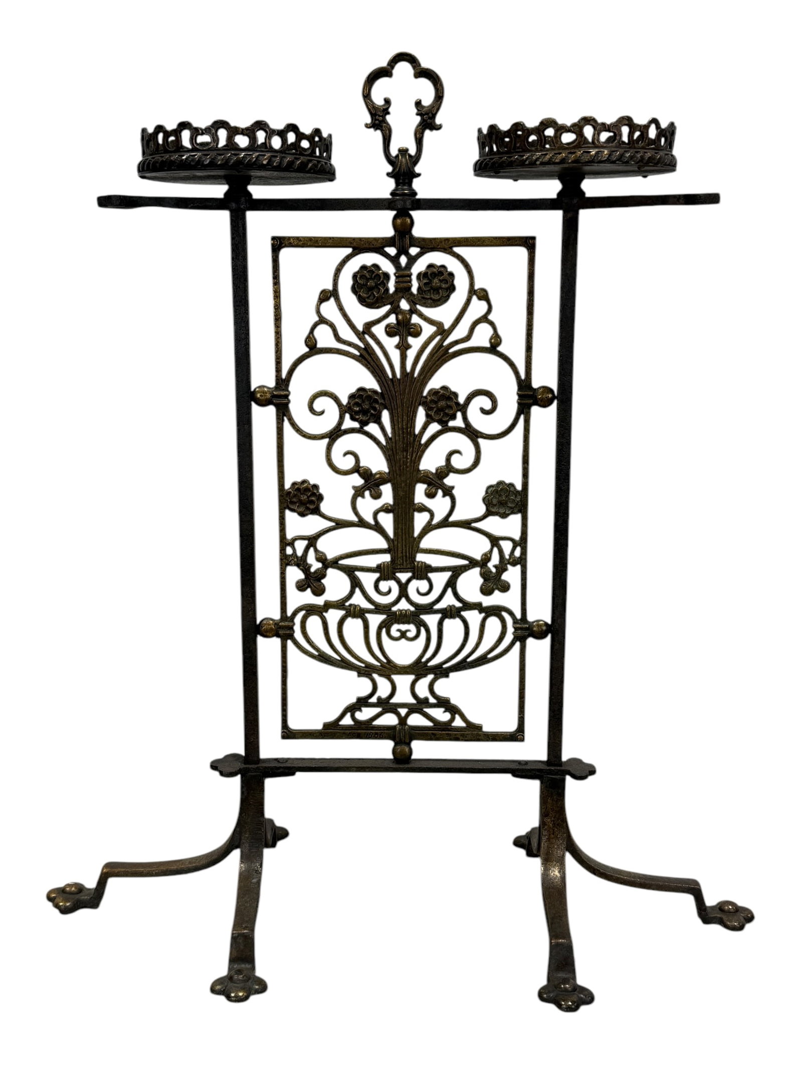 RARE Signed Oscar B. Bach 19th C. Bronze Plant Stand (1 of 7)