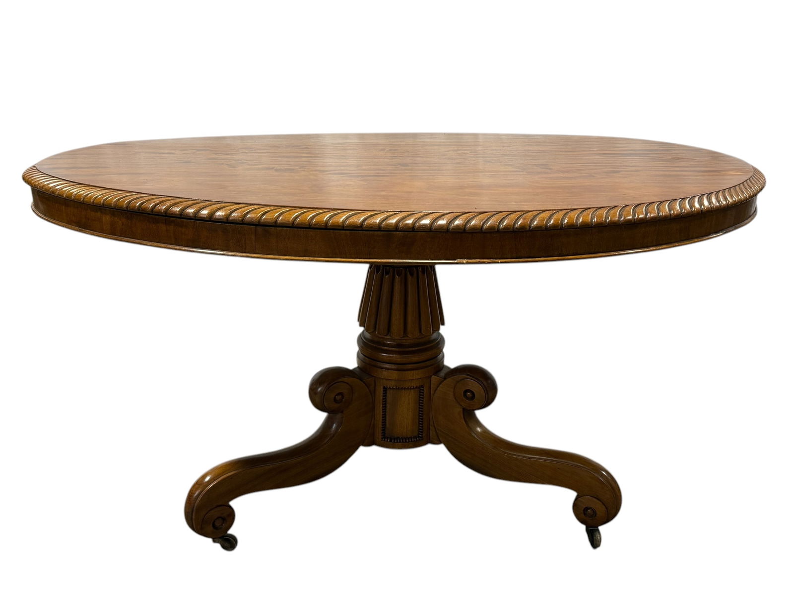 19th C. English Walnut Oval Top Breakfast Table (1 of 6)
