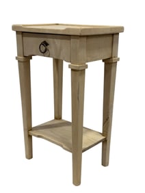 Swedish Bleached Wood Side Table w/ Drawer