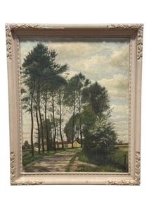 Signed Wicher Scholten 1900s Oil on Canvas Landescape Painting