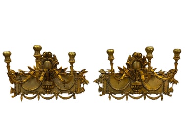 Pair of Late 19th C. Italian Giltwood Sconces