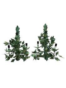 Pair of Painted French Metal Sconces