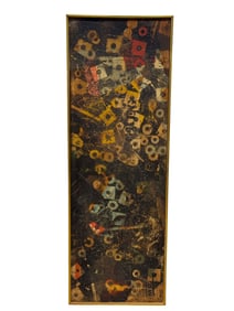 Signed Singo-Kusuda MCM Mixed Media Art on Board