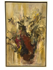 Signed Oil on Canvas Abstract Still Life Painting