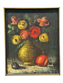 Signed Oil on Canvas "Floral Still Life" Painting