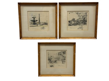 Group of 3 Framed Etchings