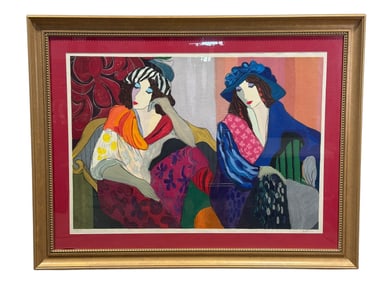 Large Signed Patricia "Thoughts" Lithograph