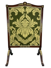 Antique French Bronze Mounted Silk Walnut Fire Screen