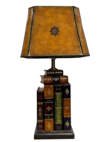 Maitland Smith Faux Book Leather Table Lamp