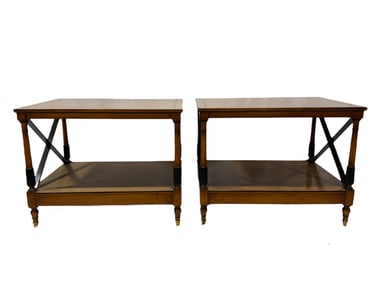 Pair of Hollywood Regency Style Inlaid Tables