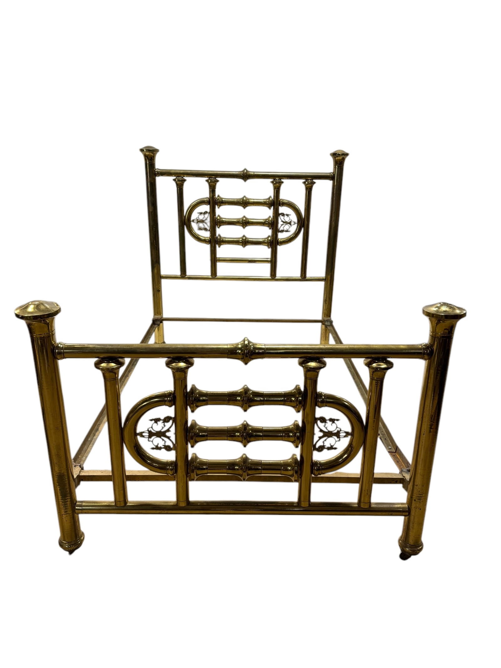 19th C. French Brass Tubular Bed (1 of 14)