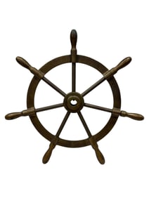 Antique Brass 7-Spoke Captain's Ship Wheel