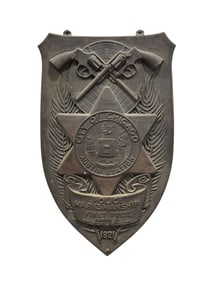 1921 Bronze Chicago Police Marksmanship First Prize Plaque