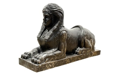 Large Egyptian Revival Sphinx Marble Sculpture
