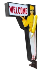 Large Vintage Articulated Welcome Sign