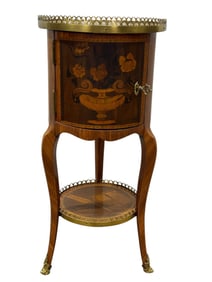 Fine 19th C. French Louis XV Inlaid Marquetry Ormolu Mounted Table