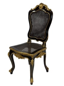 19th C. French Carved Giltwood Caned Chair