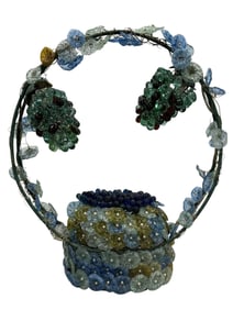 Italian Murano Fruit & Iron Basket Lamp